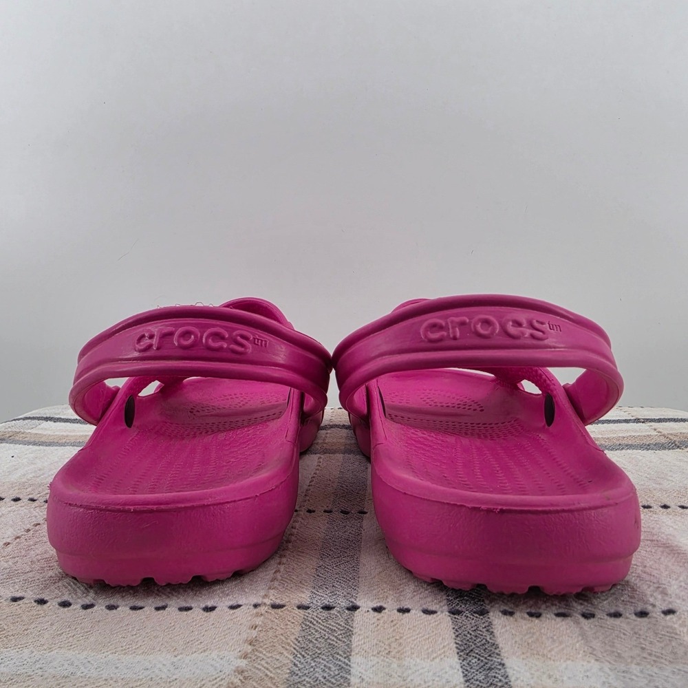 Crocs Pink Slide Sandals Womens Size 9 Slip On Comfort Clog Shoes Slingback - Picture 4 of 10